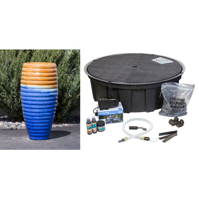 Closed Top FNT40458 Ceramic Vase Complete Fountain Kit Vase Fountain Blue Thumb 