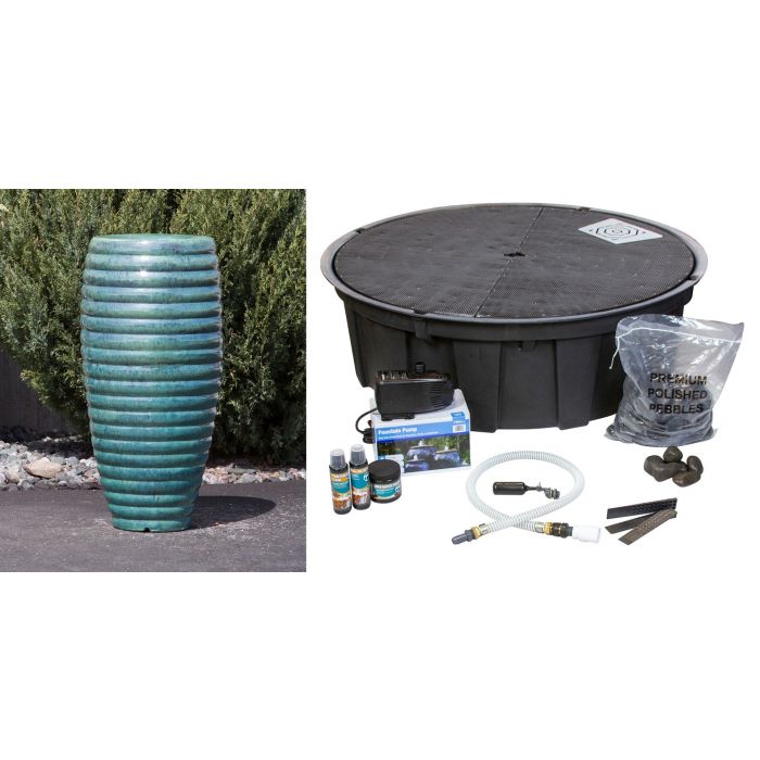 Closed Top FNT40459 Ceramic Vase Complete Fountain Kit Vase Fountain Blue Thumb 