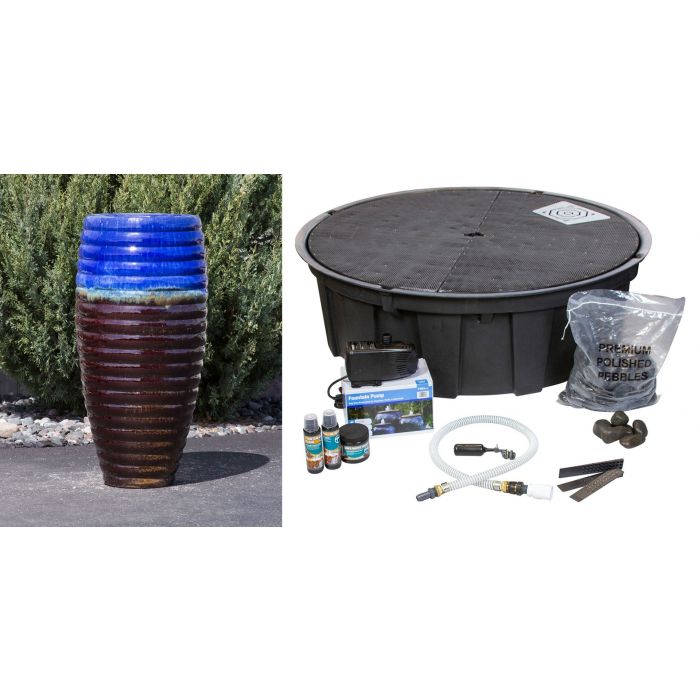 Closed Top FNT40463 Ceramic Vase Complete Fountain Kit Vase Fountain Blue Thumb 