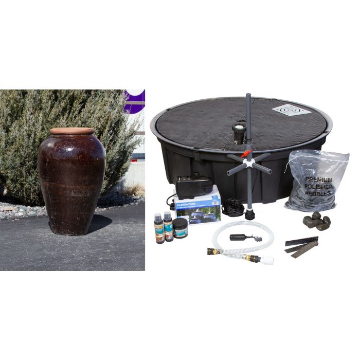 Tuscany FNT40569 Ceramic Triple Vase Complete Fountain Kit Vase Fountain Blue Thumb 