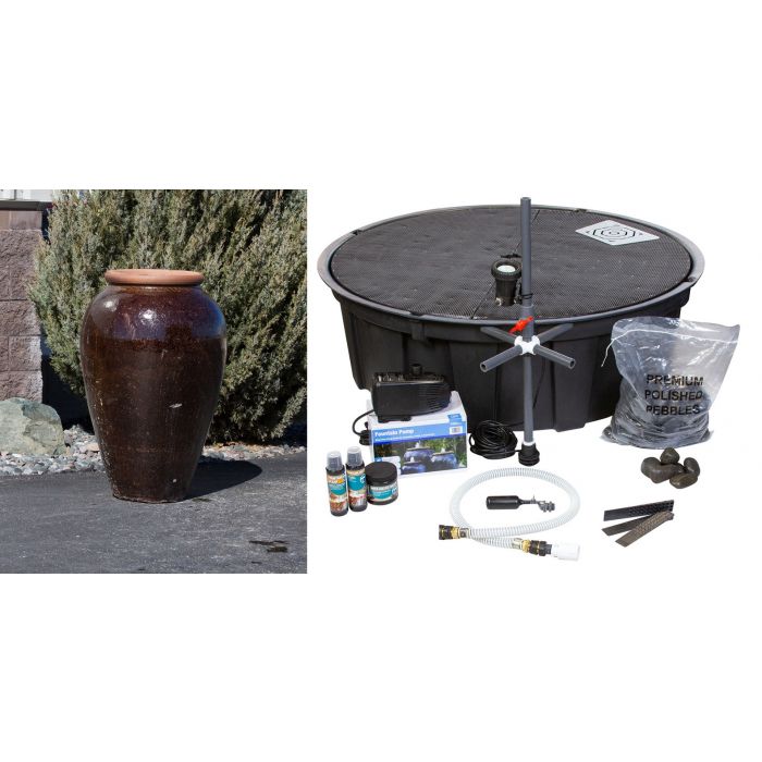 Tuscany FNT40581 Ceramic Triple Vase Complete Fountain Kit Vase Fountain Blue Thumb 