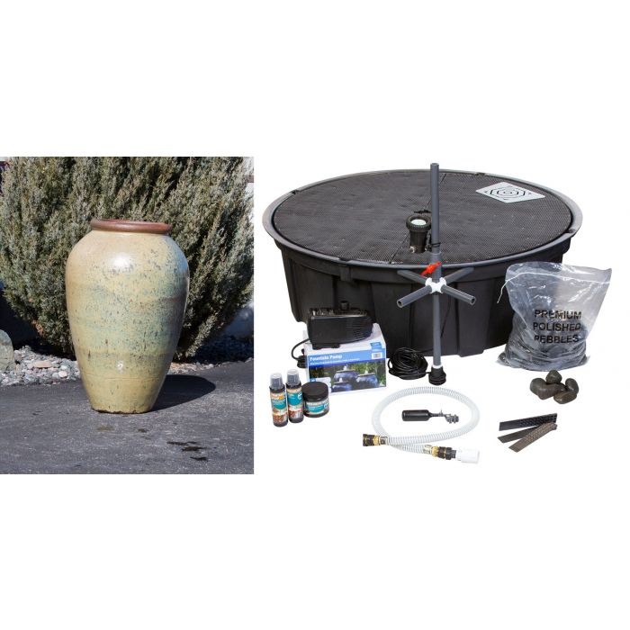 Tuscany FNT40583 Ceramic Triple Vase Complete Fountain Kit Vase Fountain Blue Thumb 