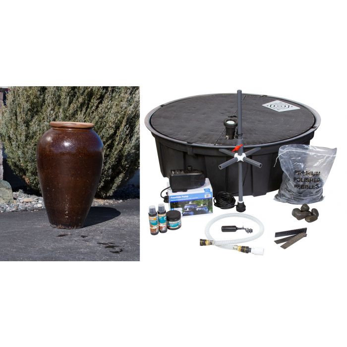 Tuscany FNT40586 Ceramic Triple Vase Complete Fountain Kit Vase Fountain Blue Thumb 