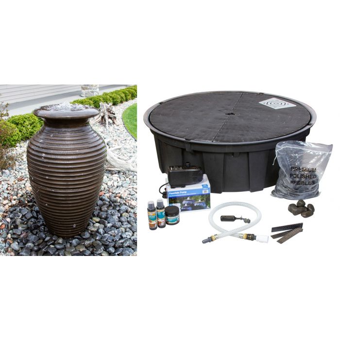 Closed Top FNT40669 Ceramic Vase Complete Ripple Fountain Kit Vase Fountain Blue Thumb 