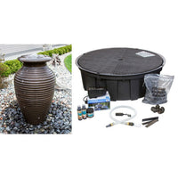 Thumbnail for Closed Top FNT40669 Ceramic Vase Complete Ripple Fountain Kit Vase Fountain Blue Thumb 