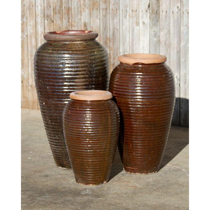 Tuscany FNT40715 Ceramic Triple Vase Complete Fountain Kit Vase Fountain Blue Thumb 