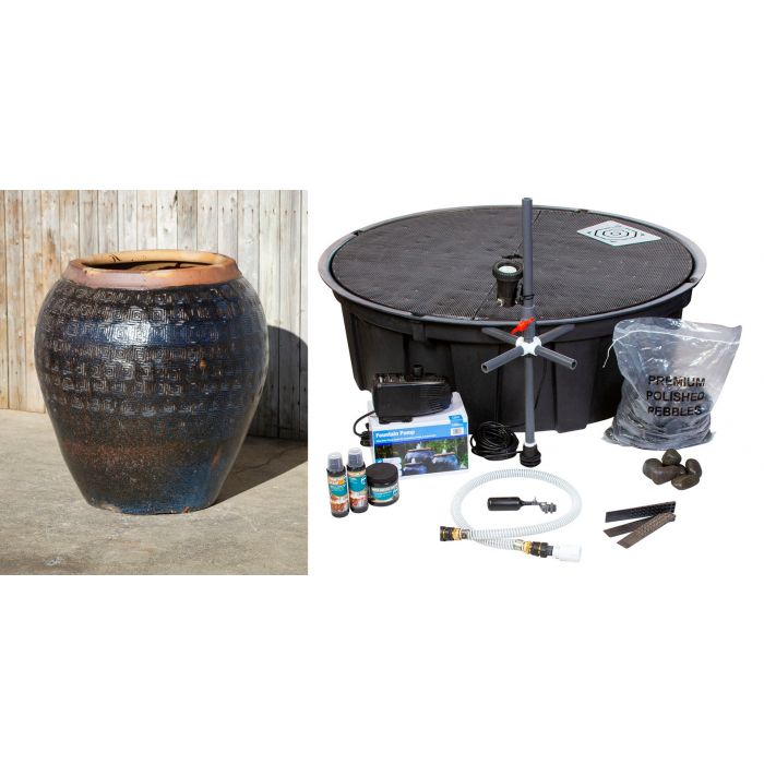 Oil Jar FNT40745 Ceramic Vase Complete Fountain Kit Vase Fountain Blue Thumb 