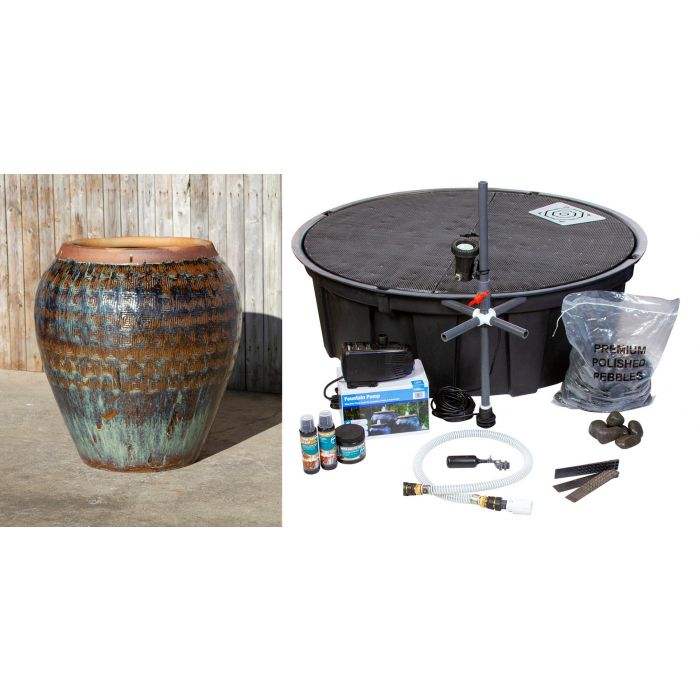 Oil Jar FNT40748 Ceramic Vase Complete Fountain Kit Vase Fountain Blue Thumb 