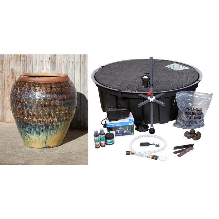 Oil Jar FNT40749 Ceramic Vase Complete Fountain Kit Vase Fountain Blue Thumb 