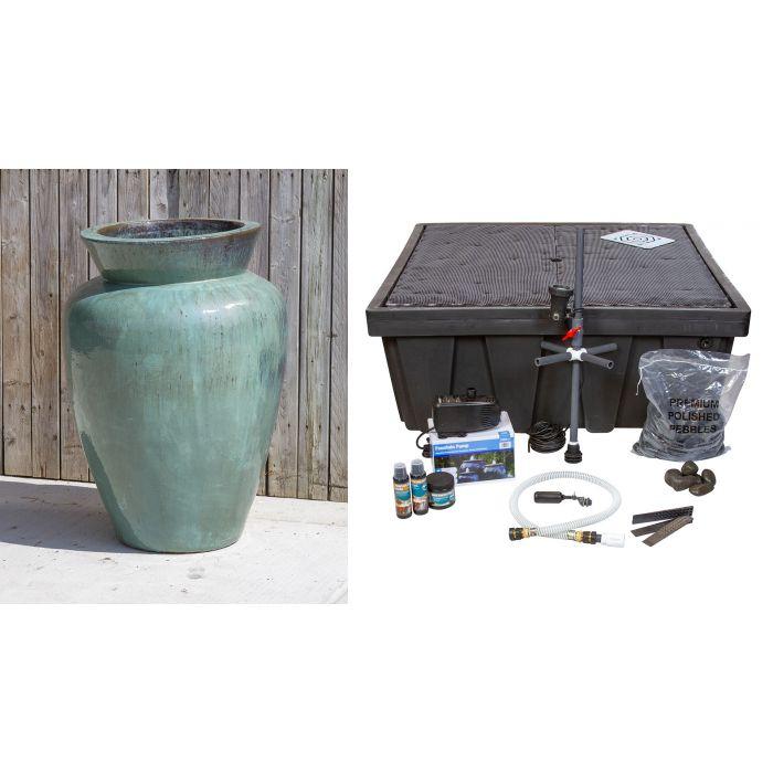 Milano FNT40792 Ceramic Vase Complete Fountain Kit Vase Fountain Blue Thumb 