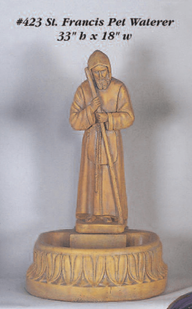 St. Francis Pet Waterer Cast Stone Outdoor Asian Collection Statues Collection Tuscan 