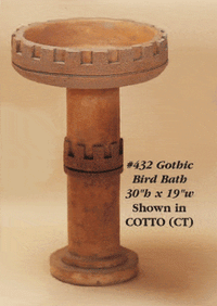 Thumbnail for Gothic Bird Bath Cast Stone Outdoor Asian Collection BirdBath Tuscan 