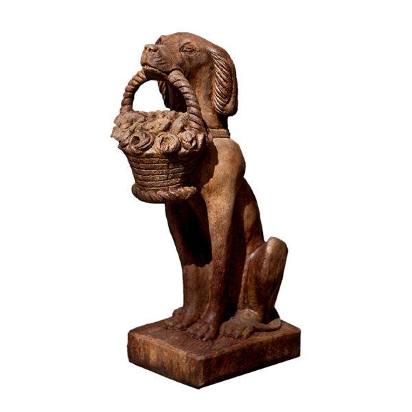 Campania International Vintage Dog with Basket Stone Series Campania International 