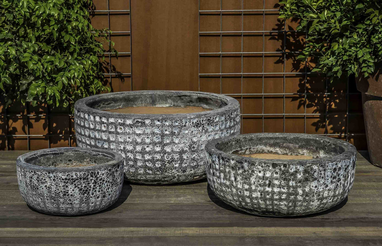 Campania International Escada Planter - (S/3) Urn/Planter Campania International Fossil Grey Low 