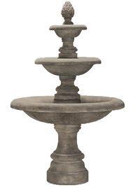 Thumbnail for Newcastle Three Tier Cast Stone Outdoor Fountain Short Fountain Tuscan 