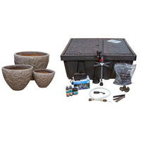 Thumbnail for One of a Kind FNT50015 Ceramic Triple Vase Complete Fountain Kit Vase Fountain Blue Thumb 
