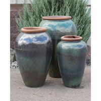 Thumbnail for Tuscany FNT50137 Ceramic Triple Vase Complete Fountain Kit Vase Fountain Blue Thumb 