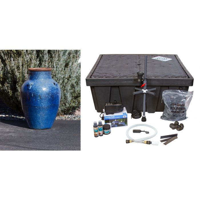 Amphora FNT50256 Ceramic Vase Complete Fountain Kit Vase Fountain Blue Thumb 