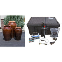 Thumbnail for Tuscany FNT50301 Ceramic Triple Vase Complete Fountain Kit Vase Fountain Blue Thumb 