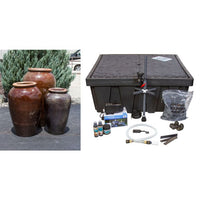 Thumbnail for Tuscany FNT50309 Ceramic Triple Vase Complete Fountain Kit Vase Fountain Blue Thumb 