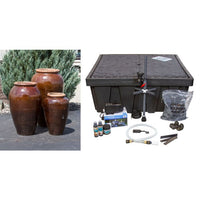 Thumbnail for Tuscany FNT50323 Ceramic Triple Vase Complete Fountain Kit Vase Fountain Blue Thumb 
