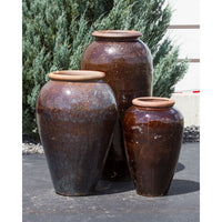 Thumbnail for Tuscany FNT50328 Ceramic Triple Vase Complete Fountain Kit Vase Fountain Blue Thumb 