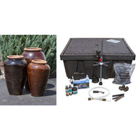 Thumbnail for Tuscany FNT50330 Ceramic Triple Vase Complete Fountain Kit Vase Fountain Blue Thumb 