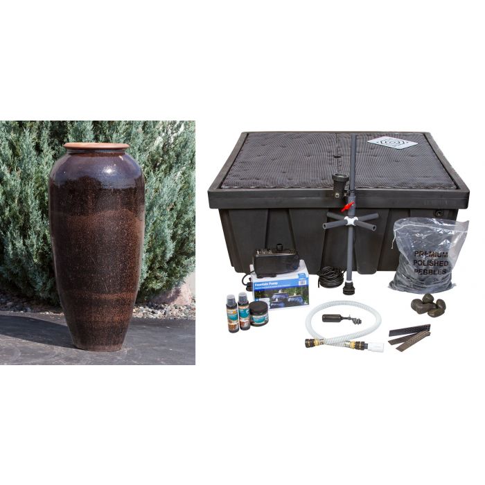 Tuscany FNT50331 Ceramic Triple Vase Complete Fountain Kit Vase Fountain Blue Thumb 