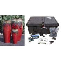 Thumbnail for Tivoli FNT50344 Ceramic Triple Vase Complete Fountain Kit Vase Fountain Blue Thumb 