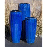 Thumbnail for Luna FNT50348 Ceramic Triple Vase Complete Fountain Kit Vase Fountain Blue Thumb 