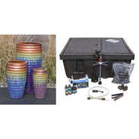 Thumbnail for Genova FNT50353 Ceramic Triple Vase Complete Fountain Kit Vase Fountain Blue Thumb 