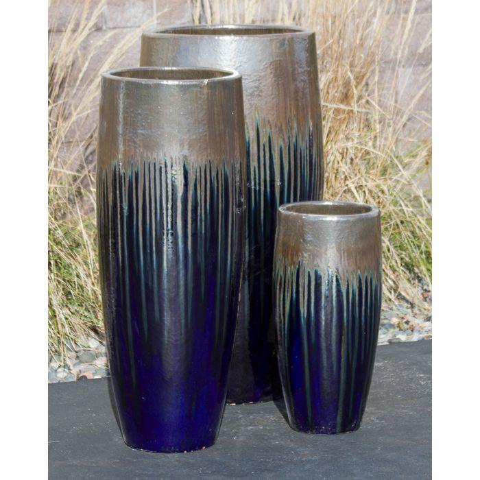 Tivoli FNT50356 Ceramic Triple Vase Complete Fountain Kit Vase Fountain Blue Thumb 