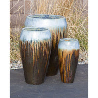 Thumbnail for Tivoli FNT50358 Ceramic Triple Vase Complete Fountain Kit Vase Fountain Blue Thumb 