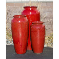 Thumbnail for Oil Jar FNT50363 Ceramic Triple Vase Complete Fountain Kit Vase Fountain Blue Thumb 
