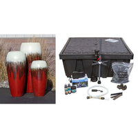 Thumbnail for Tivoli FNT50366 Ceramic Triple Vase Complete Fountain Kit Vase Fountain Blue Thumb 