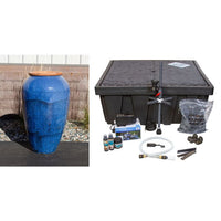 Thumbnail for Tuscany FNT50380 Ceramic Triple Vase Complete Fountain Kit Vase Fountain Blue Thumb 