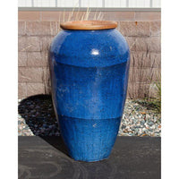 Thumbnail for Tuscany FNT50383 Ceramic Triple Vase Complete Fountain Kit Vase Fountain Blue Thumb 