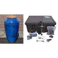 Thumbnail for Tuscany FNT50393 Ceramic Triple Vase Complete Fountain Kit Vase Fountain Blue Thumb 