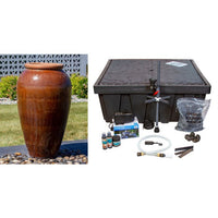Thumbnail for Tuscany FNT50479 Ceramic Triple Vase Complete Fountain Kit Vase Fountain Blue Thumb 
