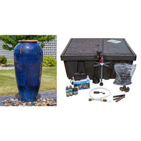 Thumbnail for Tuscany FNT50488 Ceramic Triple Vase Complete Fountain Kit Vase Fountain Blue Thumb 