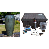 Thumbnail for Tuscany FNT50496 Ceramic Triple Vase Complete Fountain Kit Vase Fountain Blue Thumb 