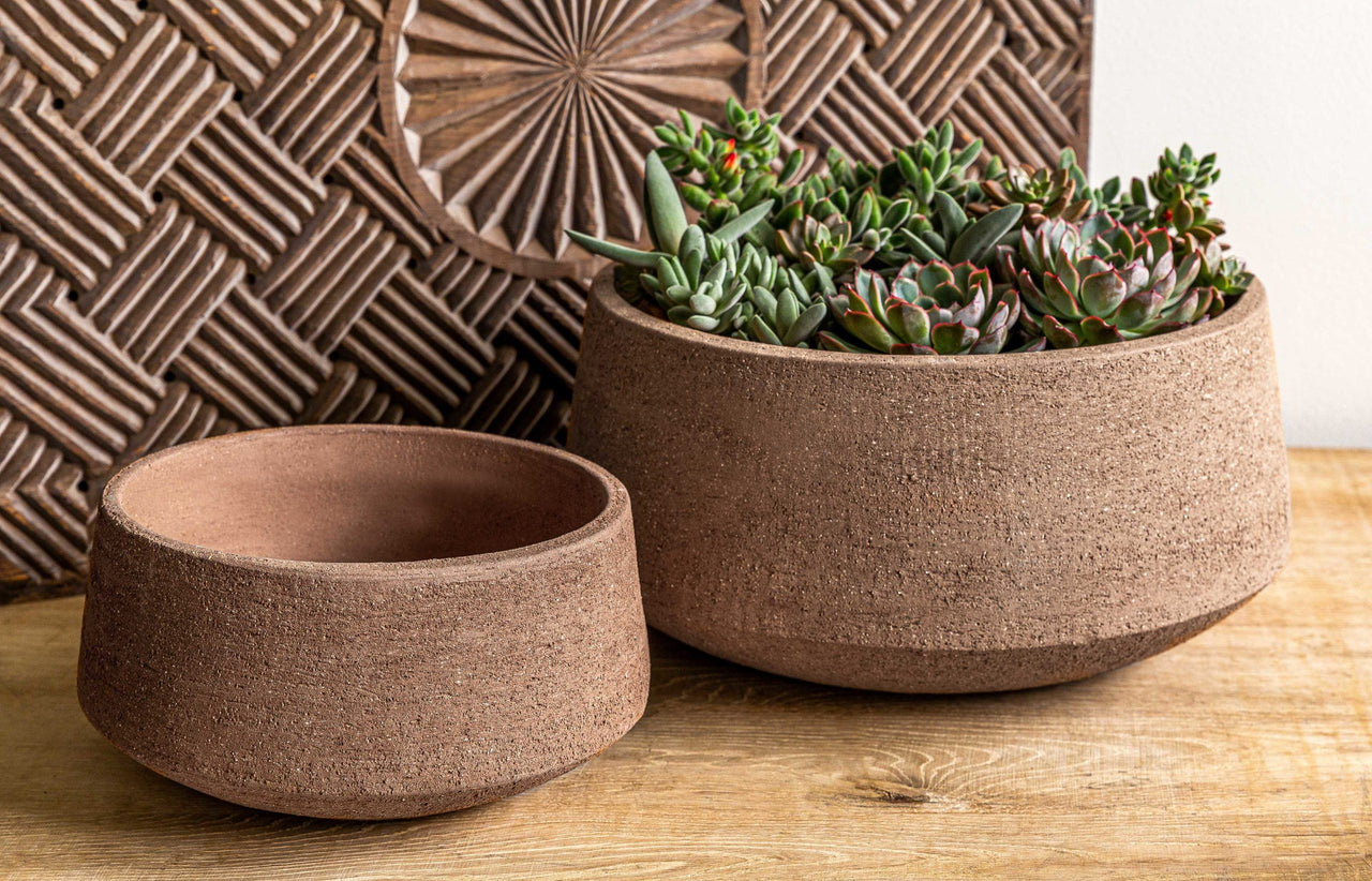 Campania International Glazed Pottery Scandia Planter - S/2 Urn/Planter Campania International Clay 