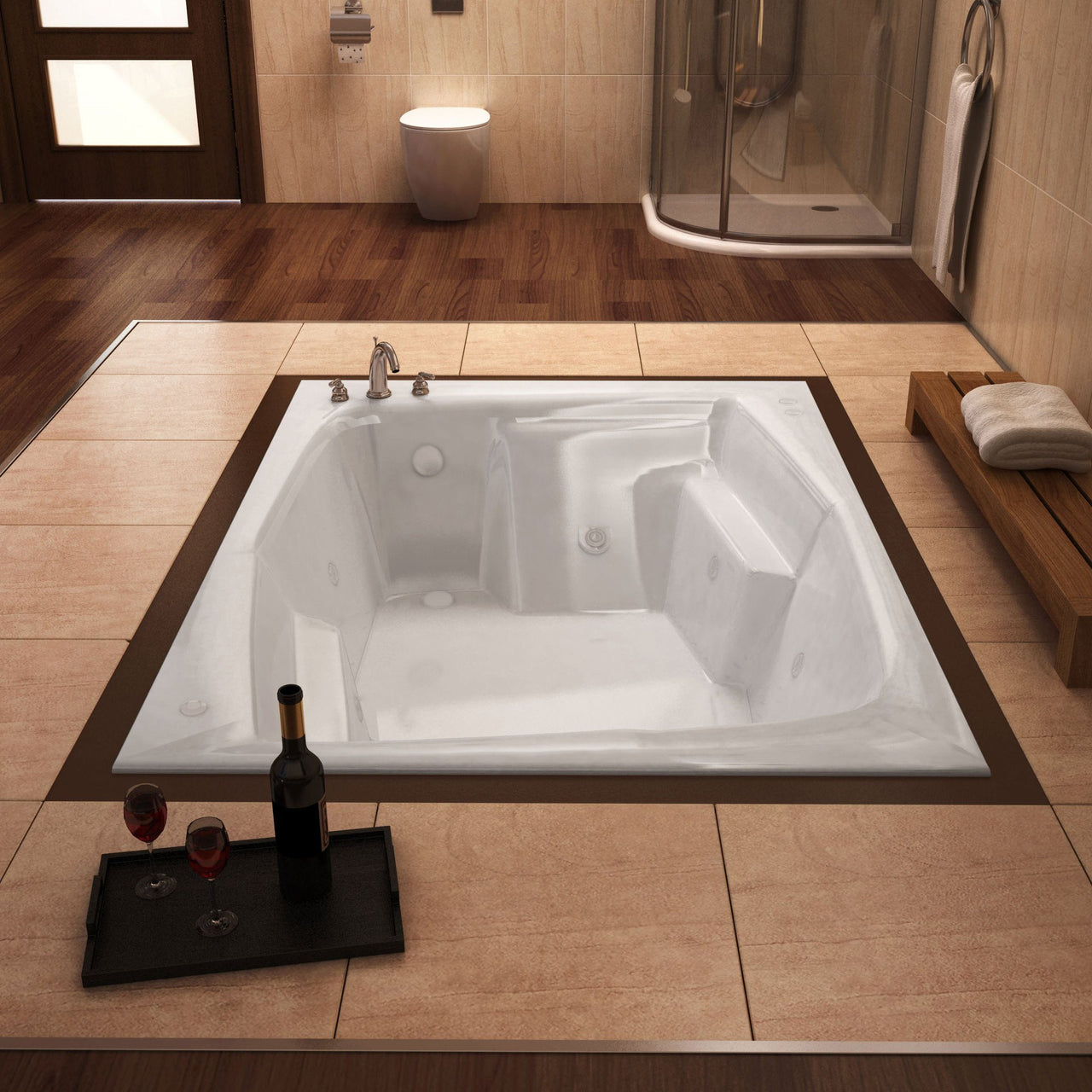 Atlantis Whirlpools 5472CWR Caresse 54 x 72 Rectangular Whirlpool Jetted Bathtub Whirlpool Bathtub Atlantis 