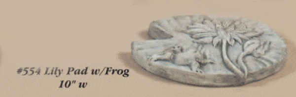 Lily Pad with Frog Cast Stone Outdoor Asian Collection Statues Collection Tuscan 
