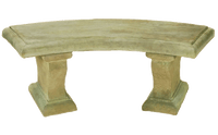 Thumbnail for Sienna Outdoor Cast Stone Garden Bench Curved Benches Tuscan 