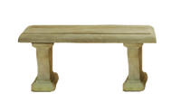 Thumbnail for Cortona Outdoor Cast Stone Garden Bench Straight Benches Tuscan 