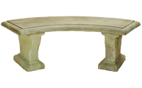 Thumbnail for Cortona Outdoor Cast Stone Garden Bench Curved Benches Tuscan 