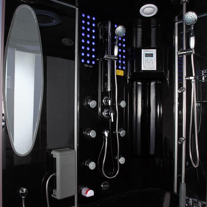 Maya Bath Siena-Black-Left Steam Shower Steam Shower Maya Bath 