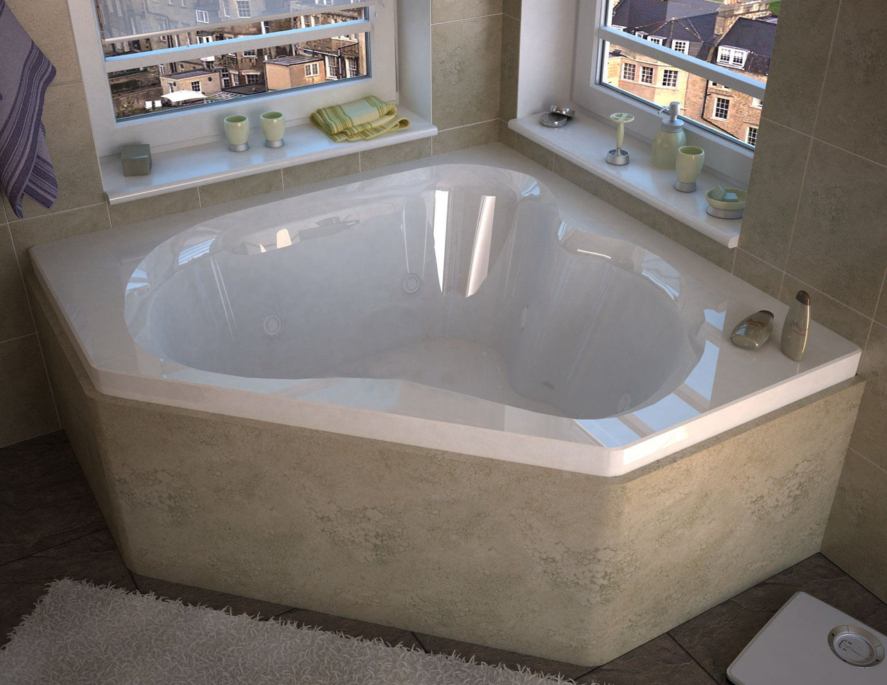 Atlantis Whirlpools Cascade 60 x 60 Corner Air & Whirlpool Jetted Bathtub Whirlpool Bathtub Atlantis 