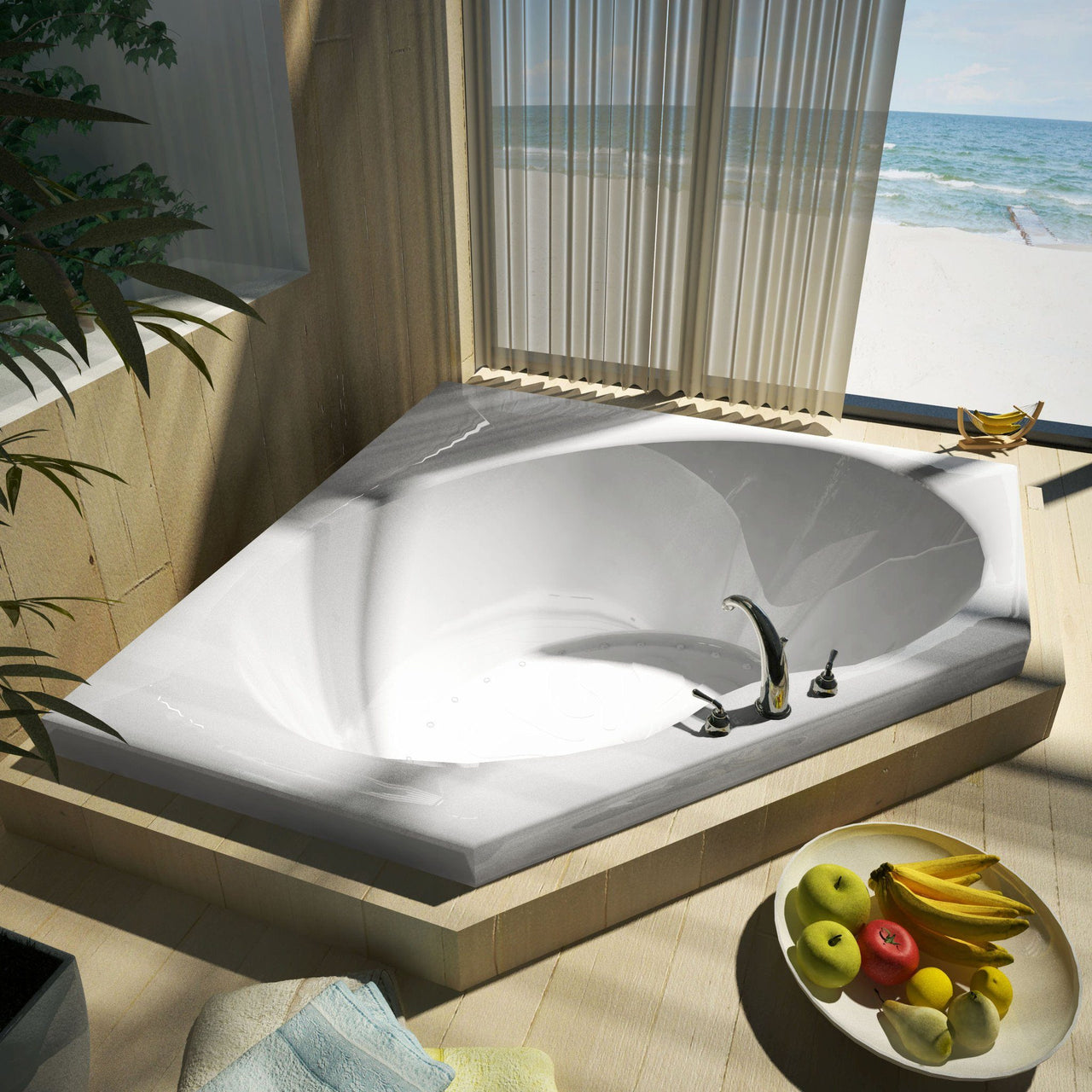 Atlantis Whirlpools 6060EAR Eclipse 60 x 60 Corner Air Jetted Bathtub Whirlpool Bathtub Atlantis 